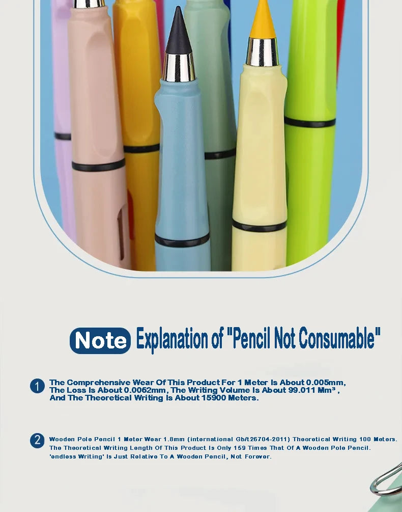 Eternal Pencil 12 Colors Unlimited Writing